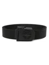 Stone Island 9300001 Compass-logo Buckle Belt In Black