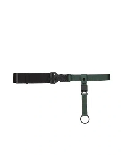 Stone Island Belt Black Polyamide, Polyester, Leather In Noir