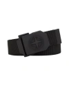 Stone Island Logo-buckle Tape Belt In Noir