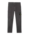 Stone Island Compass-motif Cargo Trousers In Black