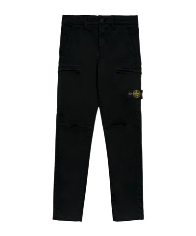 Stone Island Belt-loop Casual Pants In Black