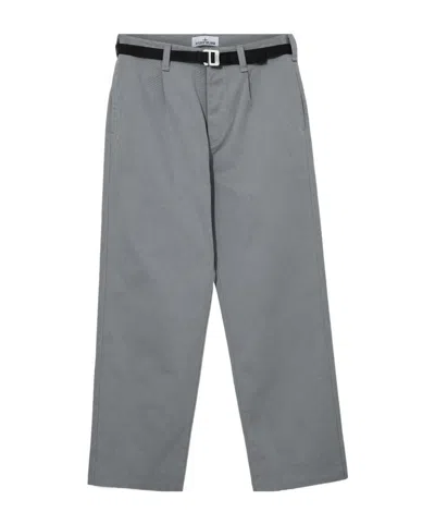 Stone Island Belt Loop Casual Pants In Gray