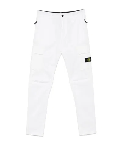 Stone Island Cotton Cargo Pants In White
