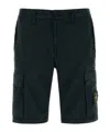 Stone Island Cotton Bermuda Shorts Featuring Cargo Pockets In Black