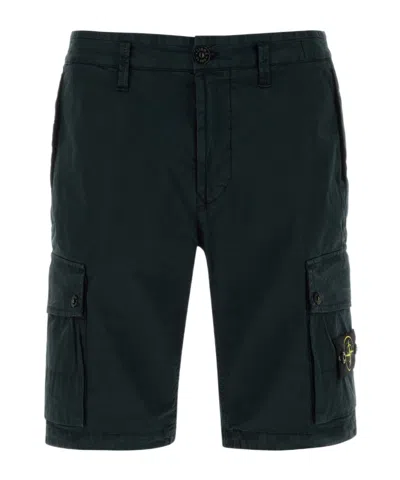 STONE ISLAND STONE ISLAND LOGO PATCH KNEE-LENGTH SHORTS