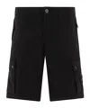 Stone Island Old Effect Cotton Cargo Bermuda Shorts Clothing In Black