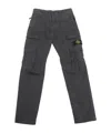 Stone Island Belt-loop Tapered Pants In Black
