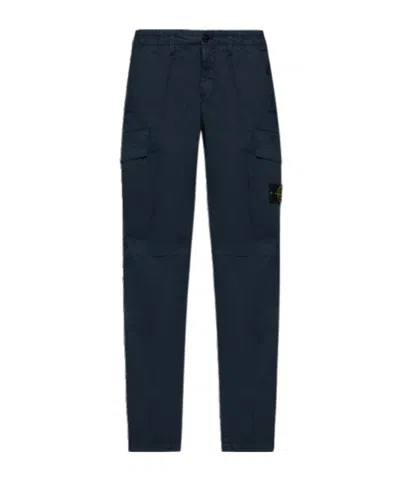 Stone Island Belt Loops Slacks In Blue