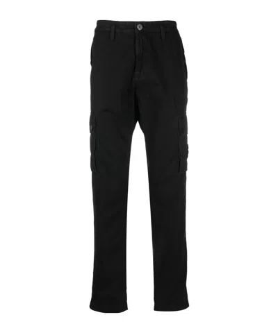 Stone Island Belt Loops Slacks In Black