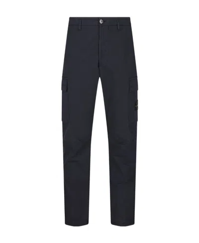 Stone Island Belt Ring Casual Pants In Blue