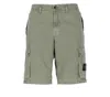 Stone Island Bermuda Cargo Shorts With Logo In Gray