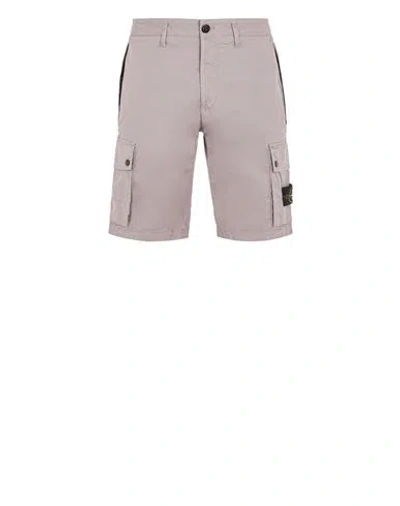 Stone Island Bermuda Shorts Grey Cotton, Elastane In Pink