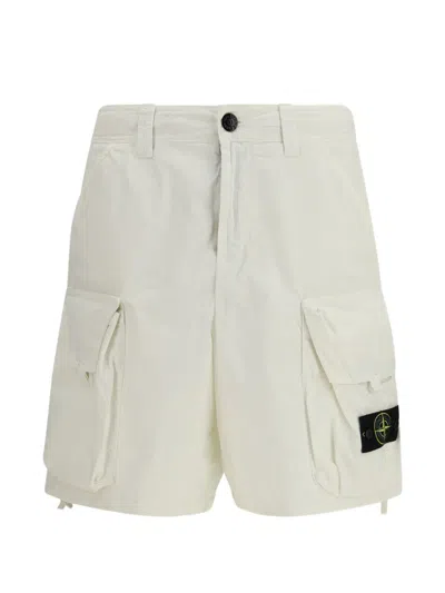 Stone Island Bermuda Loose Wide Leg In White