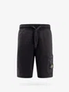 Stone Island Cotton Fleece Cargo Sweat Shorts In Black