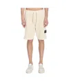 Stone Island Compass-badge Jersey Shorts In Cream