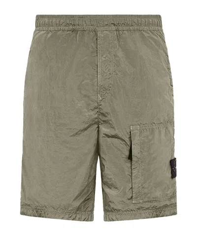Stone Island Beige L0219 Nylon Metal Econyl Shorts In V0097 Plaster