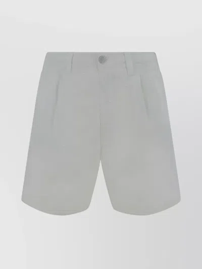 Stone Island Bermuda Shorts With Belt Loops And Pockets In Gray