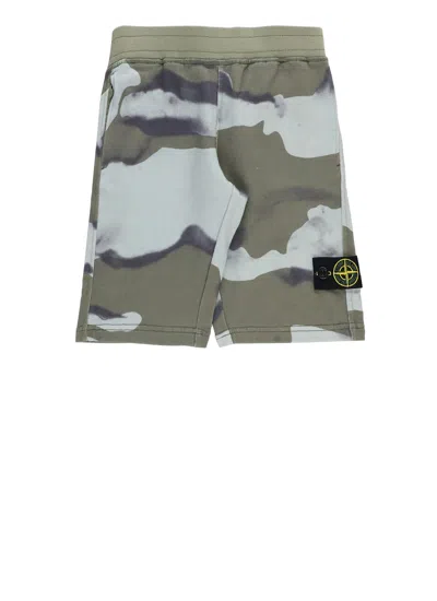 Stone Island Kids' Bermuda Shorts With Logo In Gray