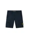 Stone Island Old Effect Cotton Cargo Bermuda Shorts Clothing In Blue
