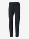Stone Island Cotton Trousers With Logo In Blue