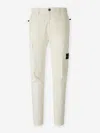 Stone Island Logo-patch Pants In White