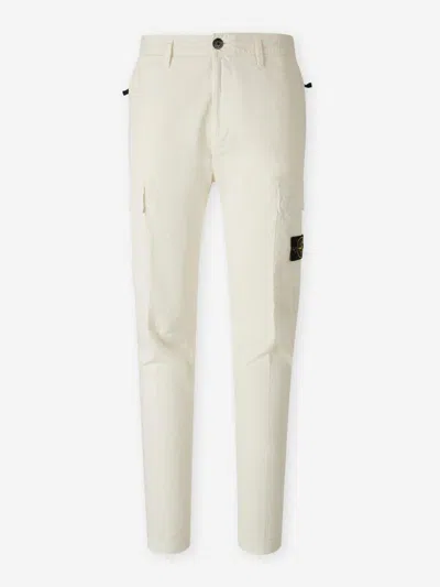 Stone Island Logo-patch Pants In White
