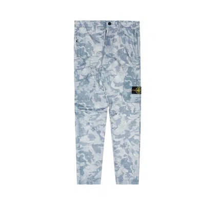 Pre-owned Stone Island Big Loom Camo Cargo Pants 'sky Blue' | Men's Size M