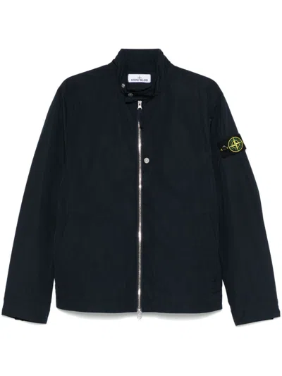Stone Island Biker Jacket In Blue