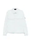 Stone Island Point Collar Jacket Long Sleeves Buttons In Blue