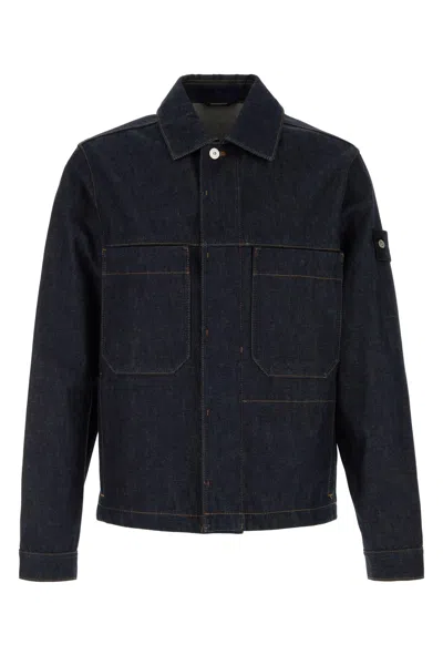 Stone Island Biker Jacket - Raw Cotton In Red