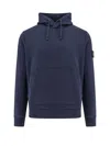 Stone Island Biologic Cotton Hooded Sweatshirt In Blue