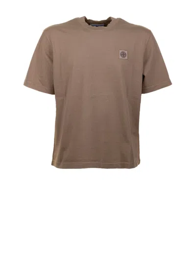 Stone Island T-shirts And Polos White In Brown