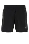 Stone Island Slim Fit Swim Trunks With Compass Patch In Black