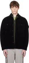 Stone Island Corduroy Overshirt In Black
