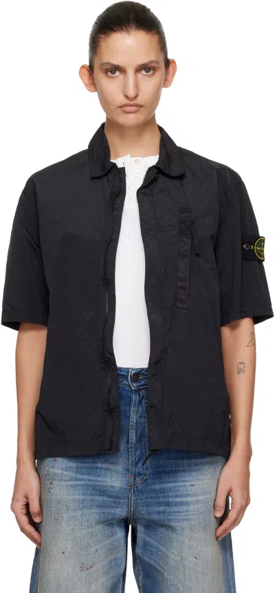 Stone Island Black 1200028 Nylon Metal Econyl Shirt