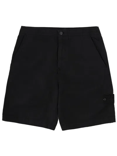Stone Island Cotton Shorts In Black