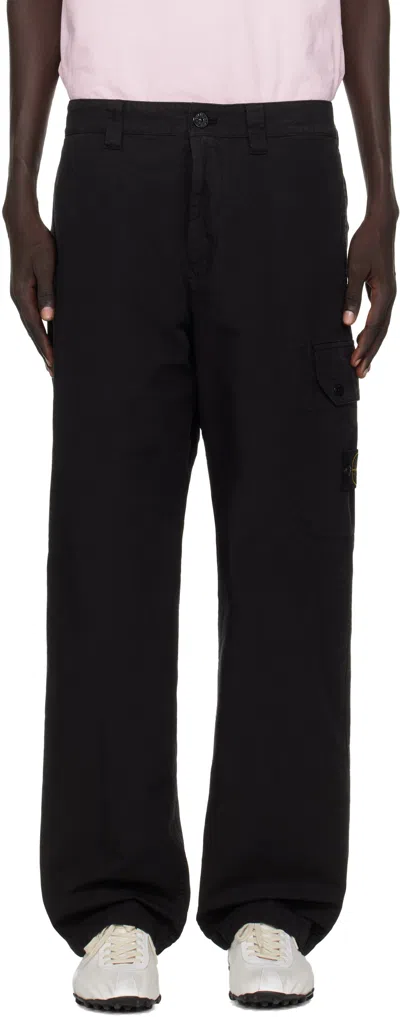 Stone Island Black 3100011 Organic Cotton Ripstop Cargo Pants
