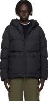 Stone Island Black 4100011 Crinkle Reps Ny Down Jacket In Black