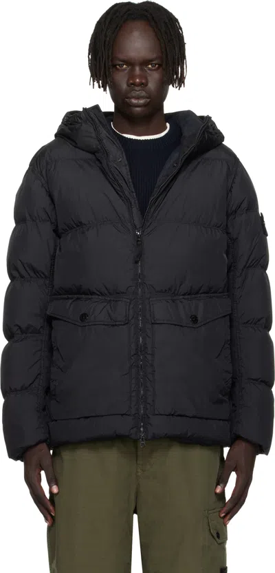 Stone Island Black 4100011 Crinkle Reps Ny Down Jacket