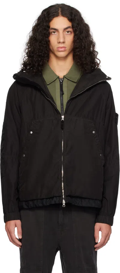 Stone Island Black 410m3 David Light-tc Jacket In V0029 Black