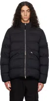 Stone Island Quilted Padded Jacket With High Collar And Zip Closure In V0029 Black
