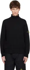 Stone Island Black 505a2 Winter Cotton Turtleneck In V0029 Black
