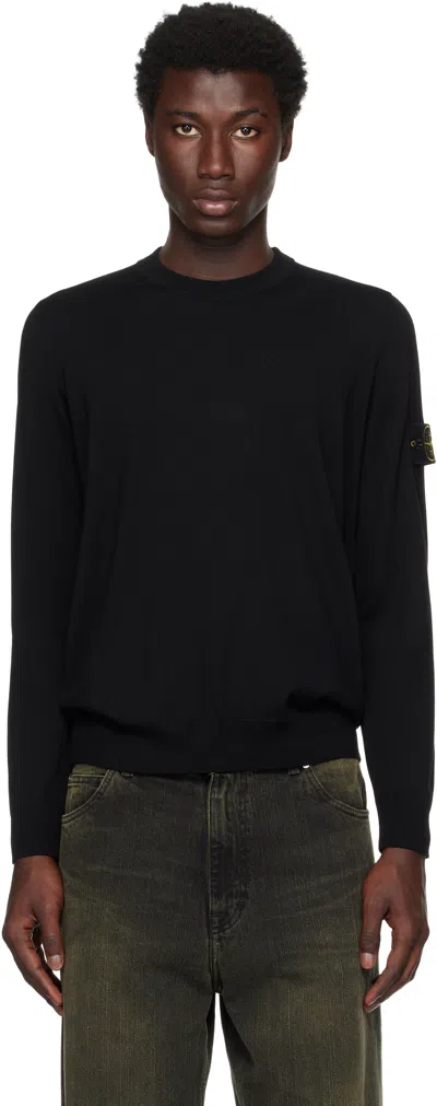 STONE ISLAND BLACK 5100045 LIGHT RWS GEELONG WOOL SWEATSHIRT