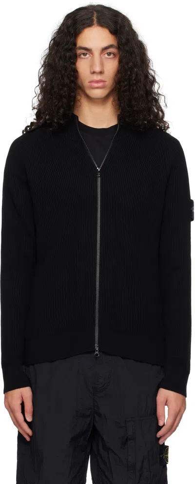 Stone Island Black 519c2 Full Rib Wool Rws Wool Jacket In V0029 Black