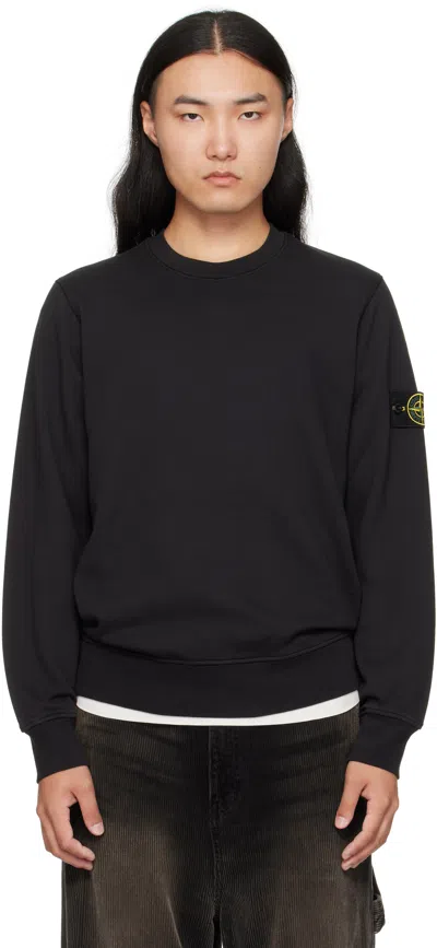 STONE ISLAND BLACK 6100060 ORGANIC COTTON FLEECE SWEATSHIRT