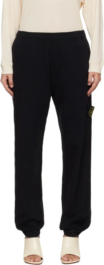 Stone Island Black 6200012 Malfilé Fleece 'old' Effect Sweatpants
