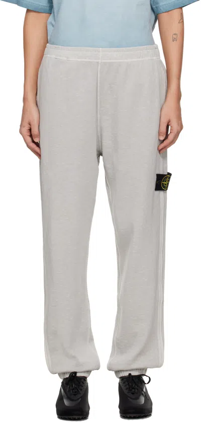 Stone Island Black 6200012 Malfilé Fleece 'old' Effect Sweatpants In Gray