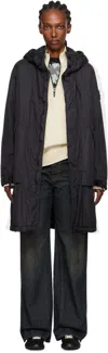 Stone Island Black 7100003 Crinkled Reps Ny Coat In Black