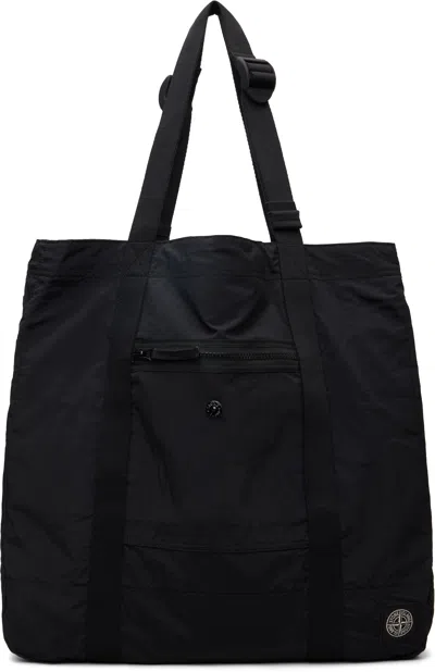 Stone Island ブラック 9200012 Coated Nylon Metal Econyl トートバッグ