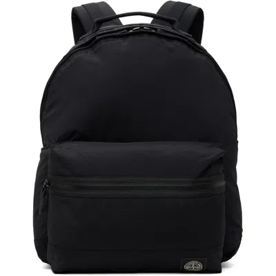 Stone Island Black 9200016 Coated Nylon Metal Econyl Backpack